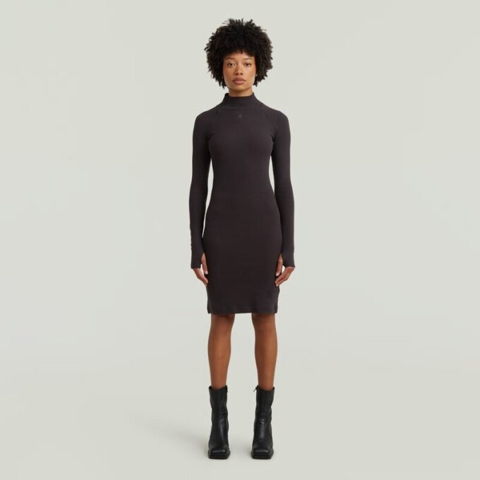 Rib slim-fit jurk
