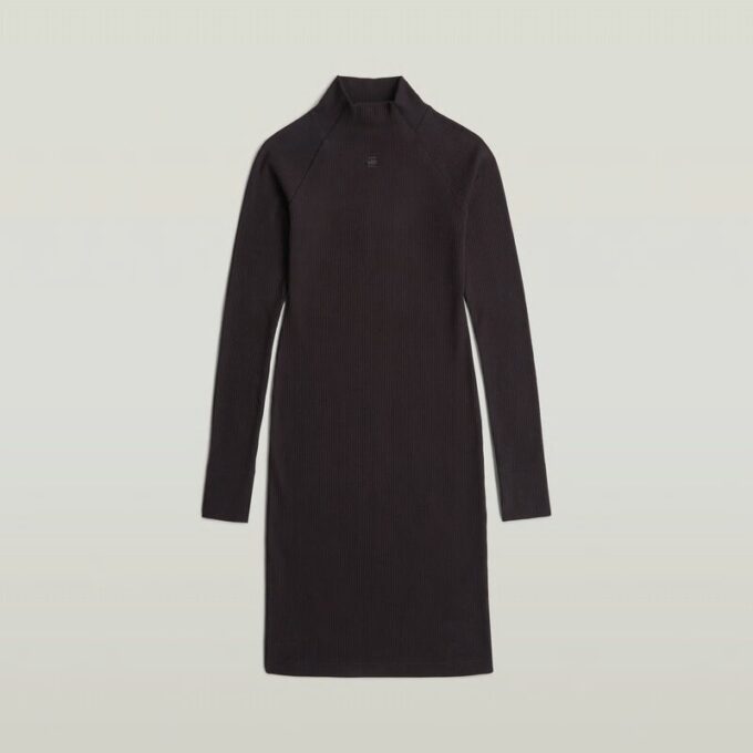 Rib slim-fit jurk