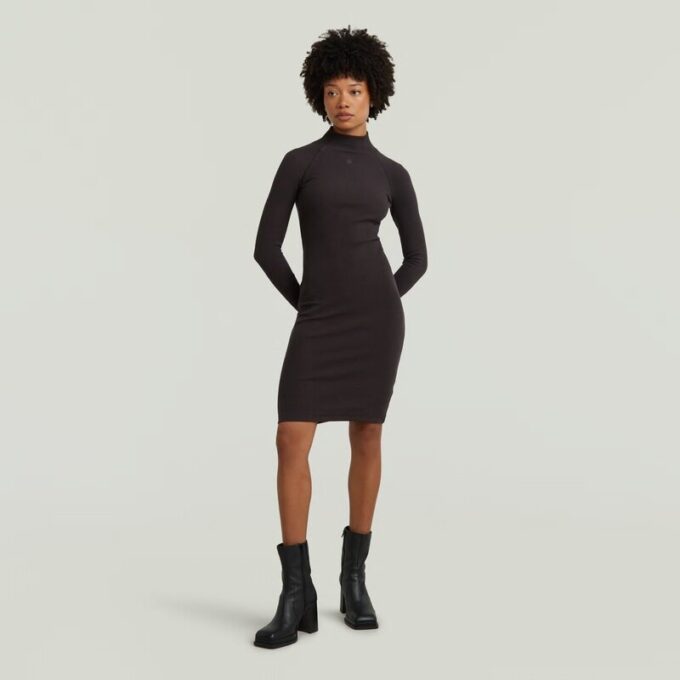 Rib slim-fit jurk