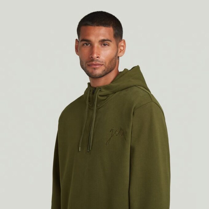 Script Half Zip Hoodie Trui Script Half Zip Hoodie Trui