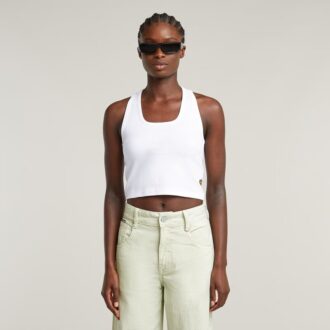 Slim crop top met drukknopen aan de achterkant