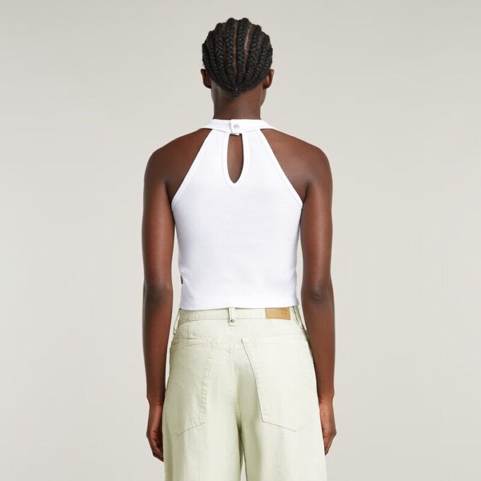 Slim crop top met drukknopen aan de achterkant Slim crop top met drukknopen aan de achterkant