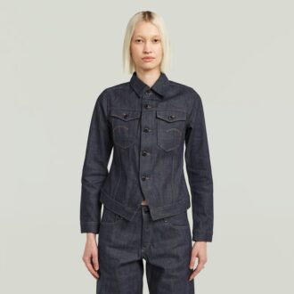 Slim-fit jasje met schuine zoom en selvedge-motief