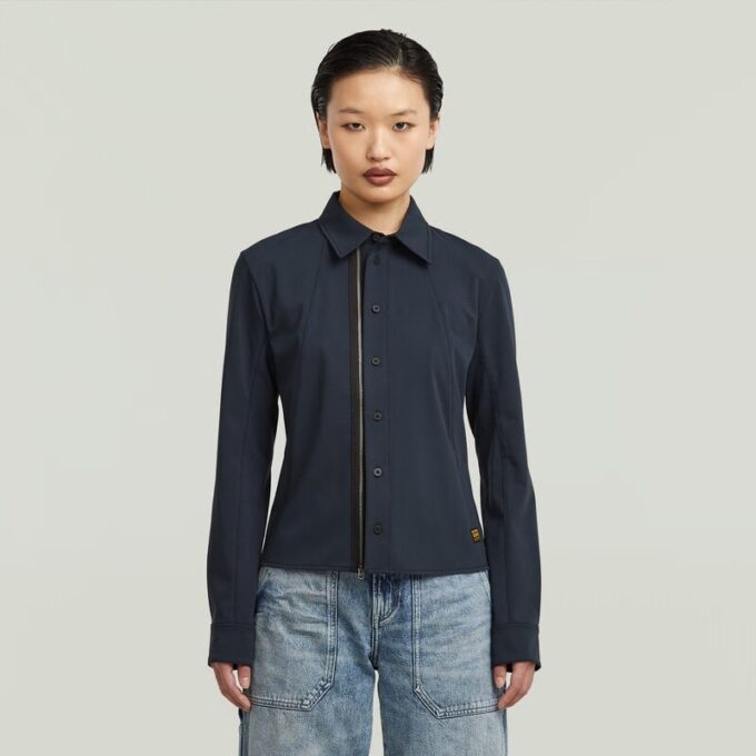 Slim-fit overhemd met rits