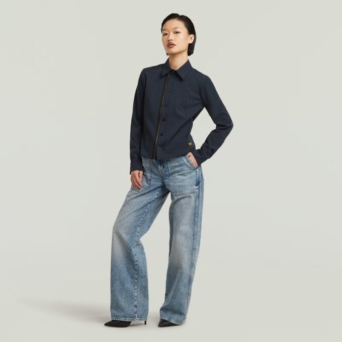 Slim-fit overhemd met rits