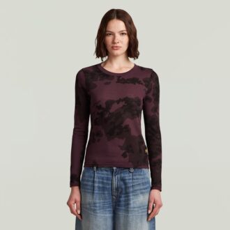 Slim-fit T-shirt met allover print