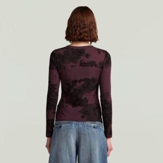 Slim-fit T-shirt met allover print