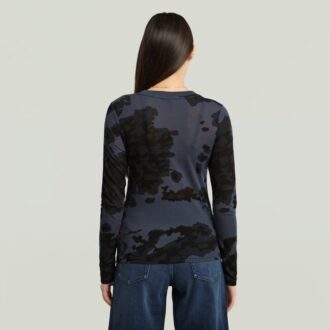Slim-fit T-shirt met allover print