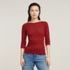 Slim-fit top met lage rug en 3/4 mouwen Slim-fit top met lage rug en 3/4 mouwen