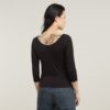 Slim-fit top met lage rug en 3/4 mouwen Slim-fit top met lage rug en 3/4 mouwen