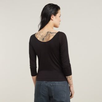 Slim-fit top met lage rug en 3/4 mouwen
