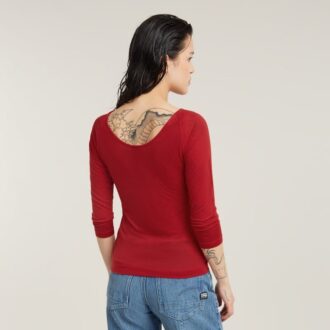 Slim-fit top met lage rug en 3/4 mouwen