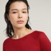 Slim-fit top met lage rug en 3/4 mouwen Slim-fit top met lage rug en 3/4 mouwen