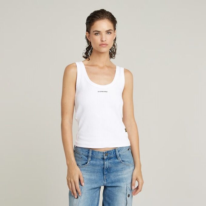 Slim geribbeld tanktopje Slim geribbeld tanktopje
