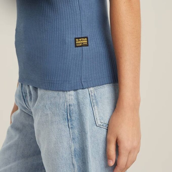 Slim geribbeld tanktopje Slim geribbeld tanktopje