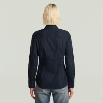 Slim Poplin Shirt met Lange Mouwen