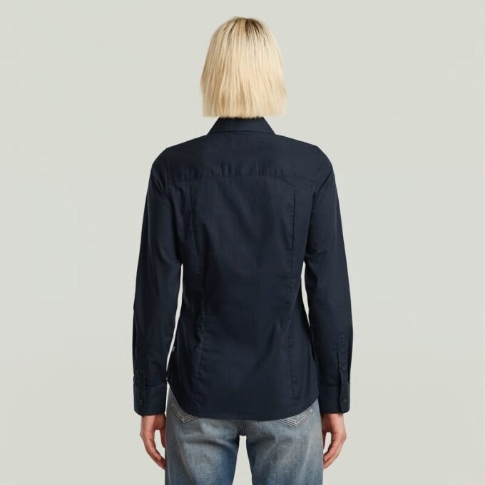 Slim Poplin Shirt met Lange Mouwen Slim Poplin Shirt met Lange Mouwen