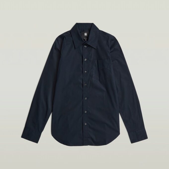 Slim Poplin Shirt met Lange Mouwen Slim Poplin Shirt met Lange Mouwen