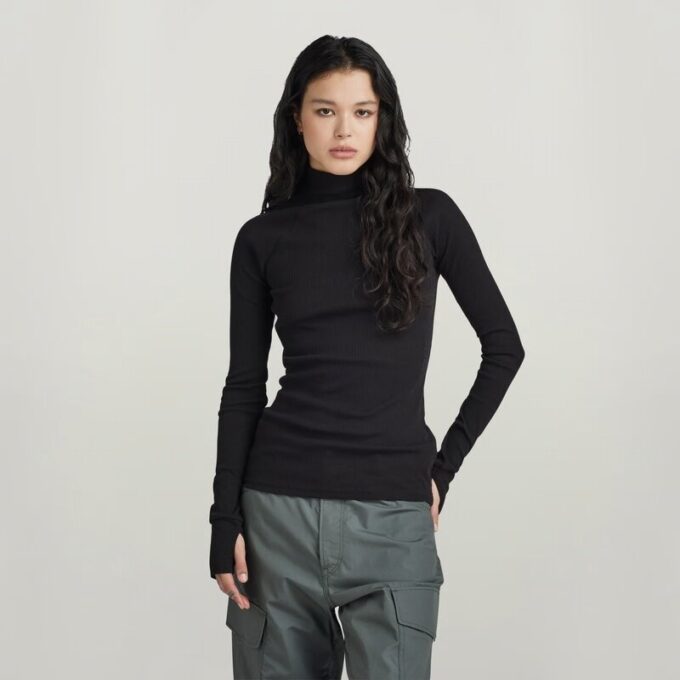 Slim Rib Mock Top Slim Rib Mock Top