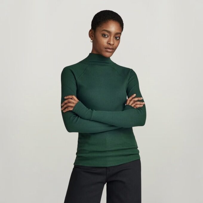 Slim Rib Mock Top Slim Rib Mock Top