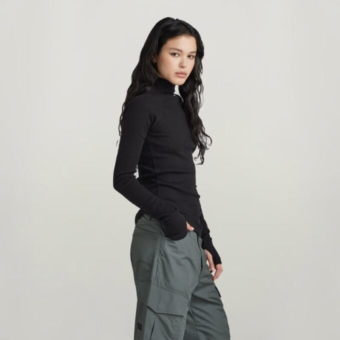 Slim Rib Mock Top Slim Rib Mock Top