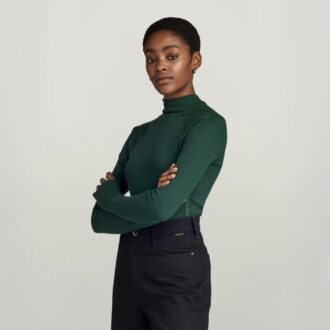 Slim Rib Mock Top