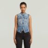 Slim vest met schuine zoom