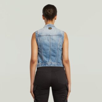 Slim vest met schuine zoom