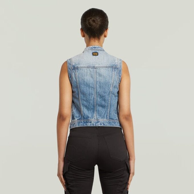Slim vest met schuine zoom