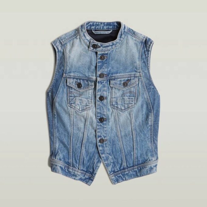 Slim vest met schuine zoom