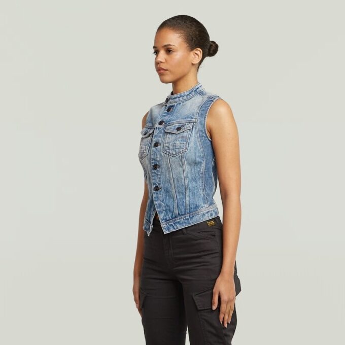 Slim vest met schuine zoom