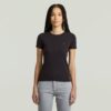 T-shirt met geribbelde kapmouw T-shirt met geribbelde kapmouw