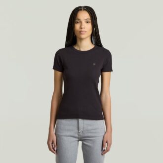 T-shirt met geribbelde kapmouw