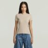 T-shirt met geribbelde kapmouw T-shirt met geribbelde kapmouw