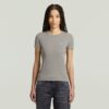 T-shirt met geribbelde kapmouw T-shirt met geribbelde kapmouw