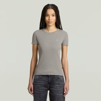 T-shirt met geribbelde kapmouw