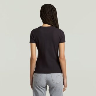 T-shirt met geribbelde kapmouw