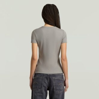 T-shirt met geribbelde kapmouw