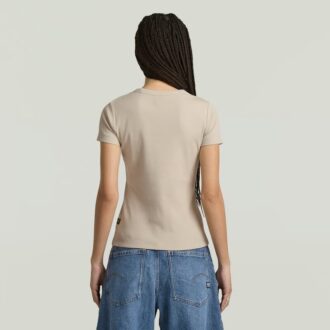 T-shirt met geribbelde kapmouw