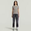 T-shirt met geribbelde kapmouw T-shirt met geribbelde kapmouw