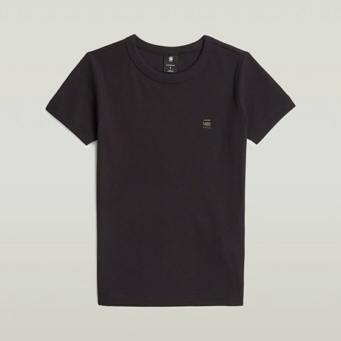 T-shirt met geribbelde kapmouw T-shirt met geribbelde kapmouw