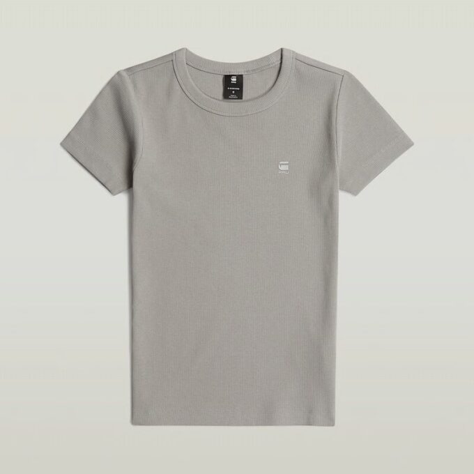 T-shirt met geribbelde kapmouw T-shirt met geribbelde kapmouw