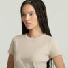 T-shirt met geribbelde kapmouw T-shirt met geribbelde kapmouw
