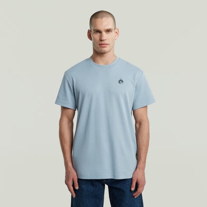 T-shirt met grafische print en sierranden aan de achterkant