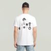 T-shirt met grafische print en sierranden aan de achterkant T-shirt met grafische print en sierranden aan de achterkant