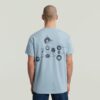 T-shirt met grafische print en sierranden aan de achterkant