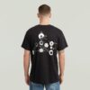 T-shirt met grafische print en sierranden aan de achterkant