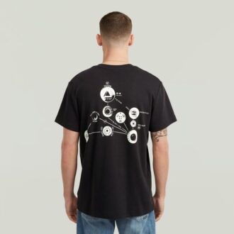 T-shirt met grafische print en sierranden aan de achterkant T-shirt met grafische print en sierranden aan de achterkant