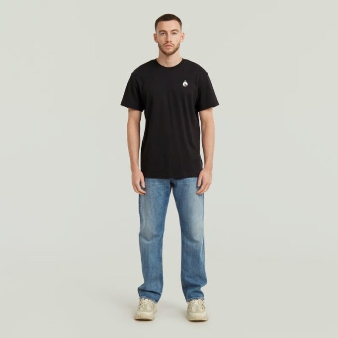 T-shirt met grafische print en sierranden aan de achterkant
