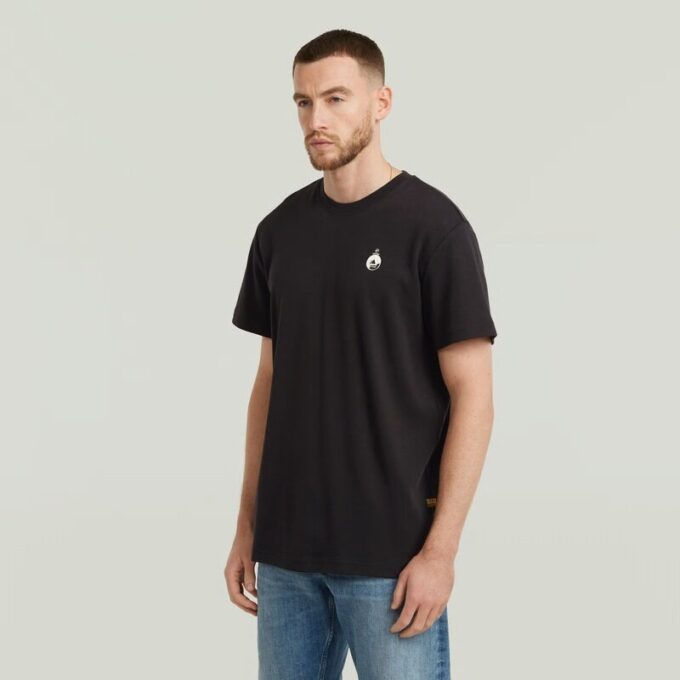 T-shirt met grafische print en sierranden aan de achterkant